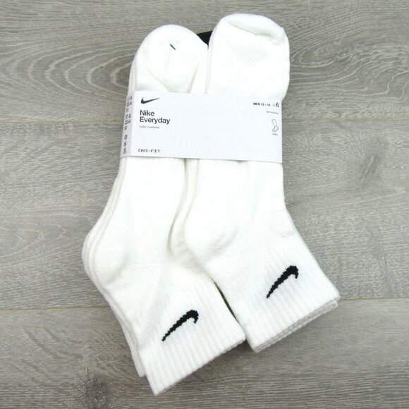 Nike Everyday Ankle Socks 6 Pack Men's Size XL 12-15 White NEW - Picture 2 of 10